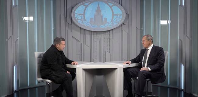 Интервю на Владимир Соловьев с Министърът на външните работи Сергей Лавров